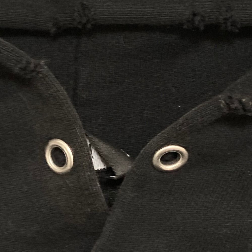 Balenciaga Damage Embroidery Logo Sweatshirt Hoodie Xxs Black White — view 7