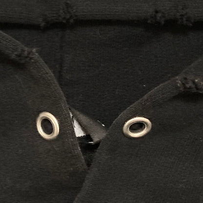 Balenciaga Damage Embroidery Logo Sweatshirt Hoodie Xxs Black White — view 7