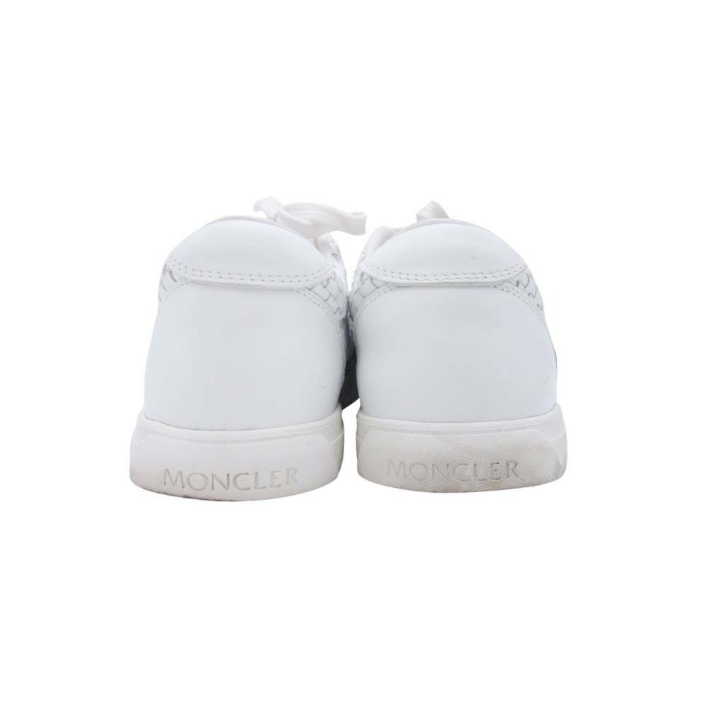 Moncler Monegasque Leather Braided Sneakers Low Cut 41 White — view 4