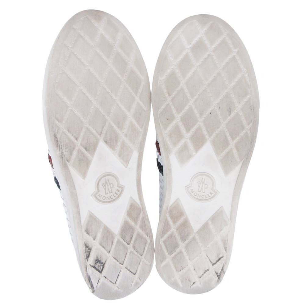 Moncler Monegasque Leather Braided Sneakers Low Cut 41 White — view 5