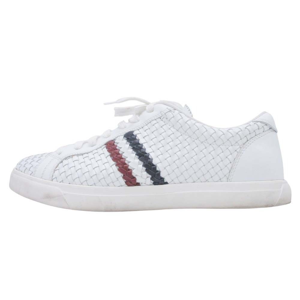Moncler Monegasque Leather Braided Sneakers Low Cut 41 White