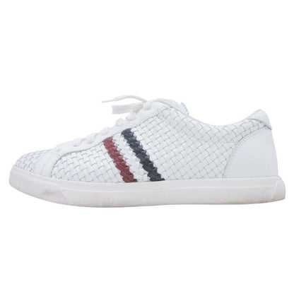 Moncler Monegasque Leather Braided Sneakers Low Cut 41 White