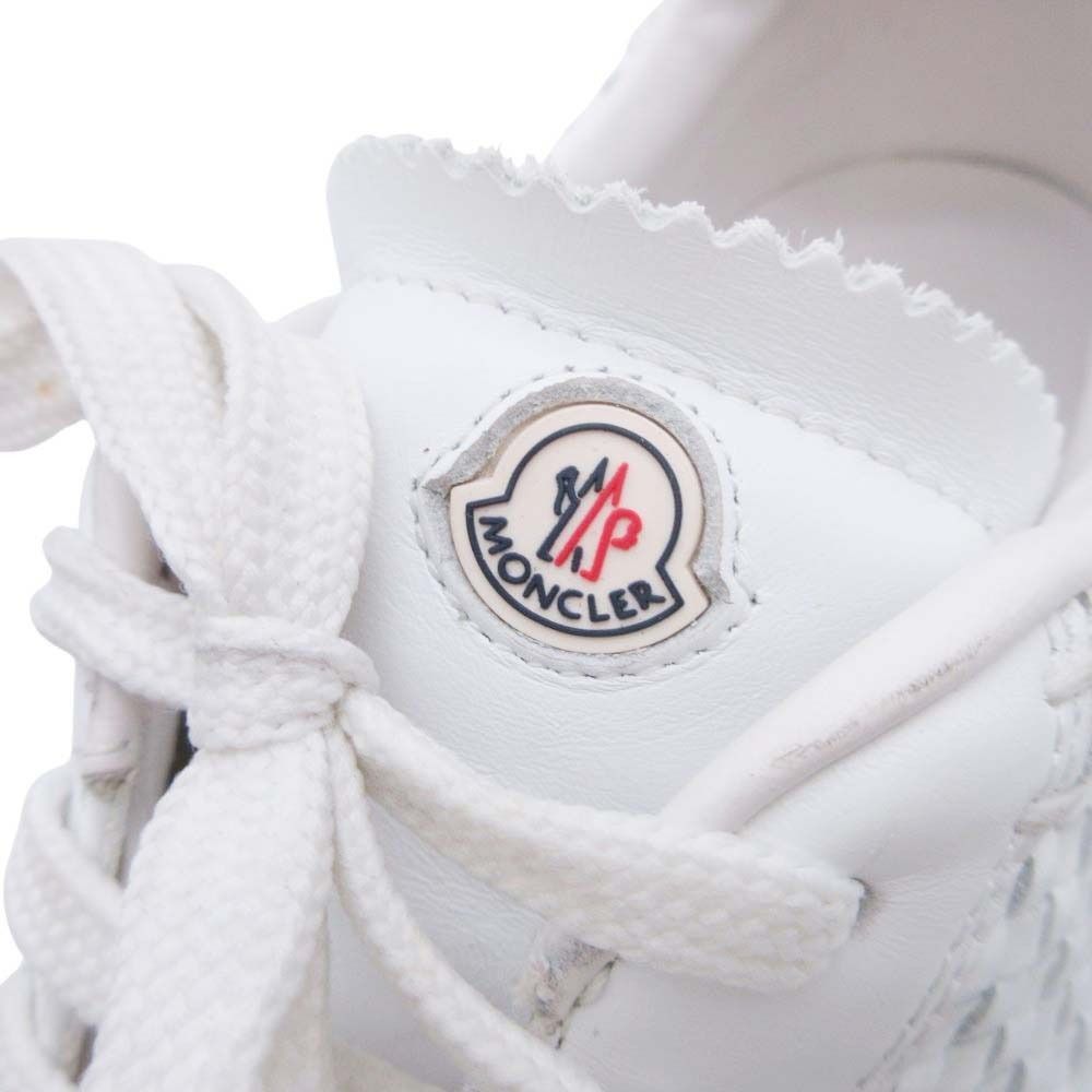 Moncler Monegasque Leather Braided Sneakers Low Cut 41 White — view 6