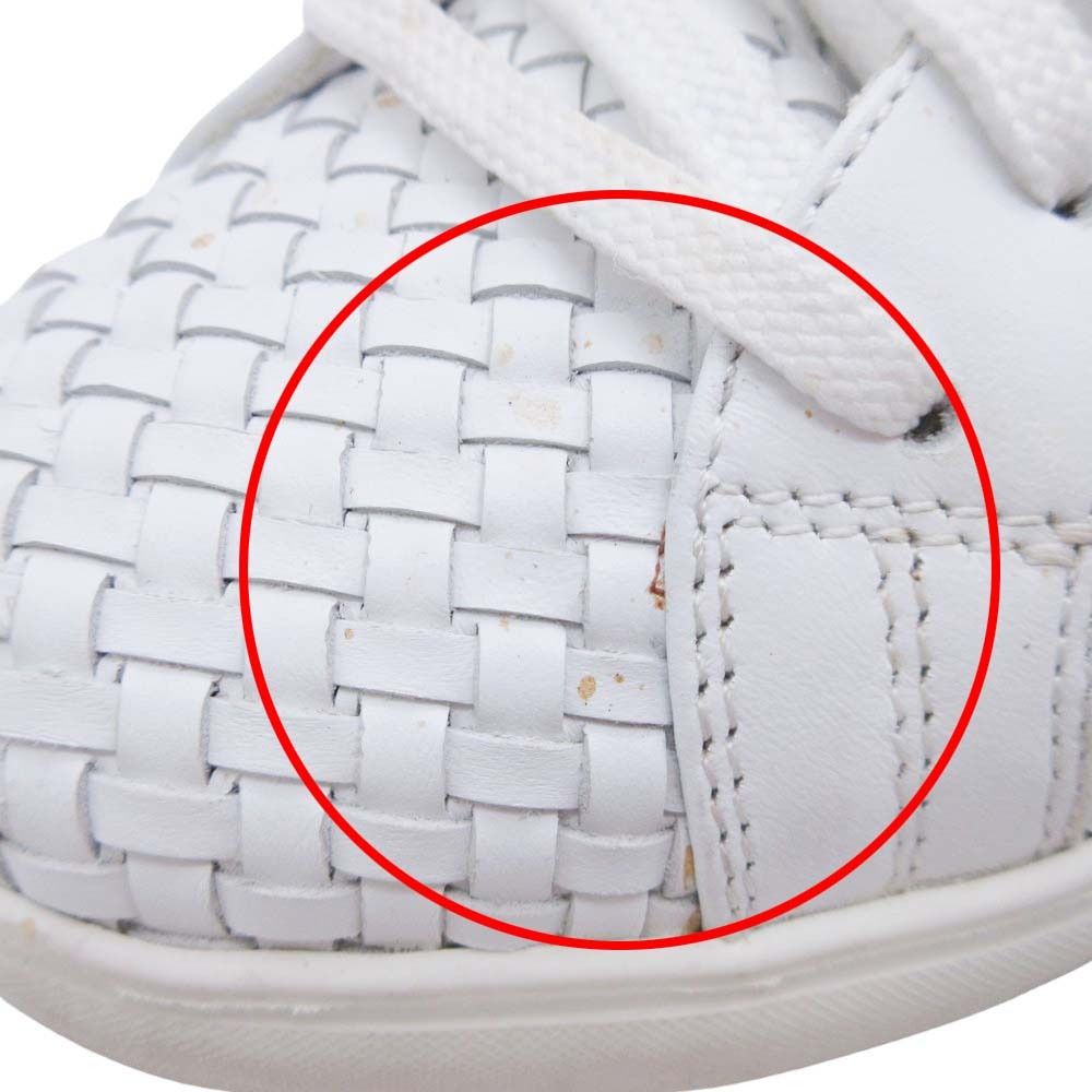 Moncler Monegasque Leather Braided Sneakers Low Cut 41 White — view 8