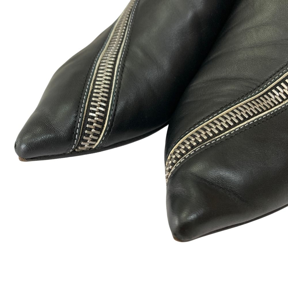 Celine Phoebe Philo Era Leather Pointed Toe Zipper Flat Shoes 36 Black — view 3