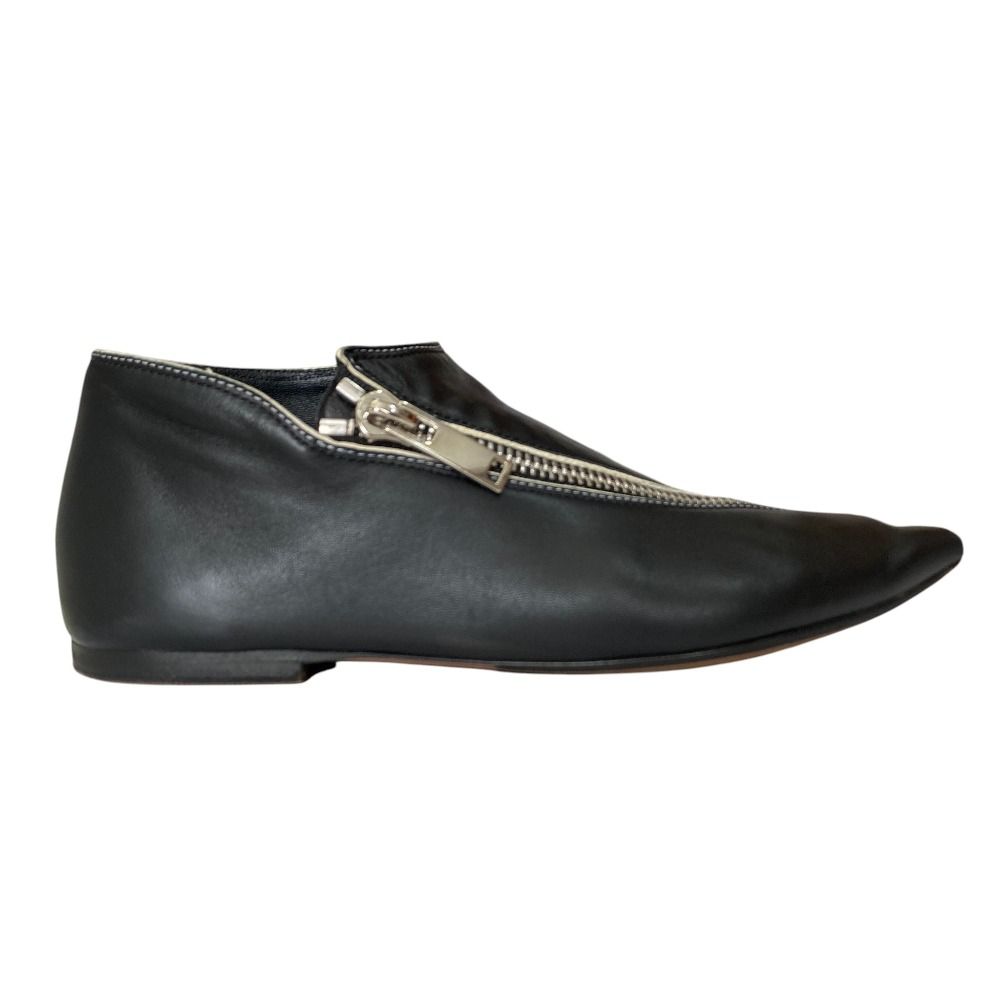 Celine Phoebe Philo Era Leather Pointed Toe Zipper Flat Shoes 36 Black — view 6