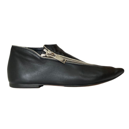 Celine Phoebe Philo Era Leather Pointed Toe Zipper Flat Shoes 36 Black — view 6