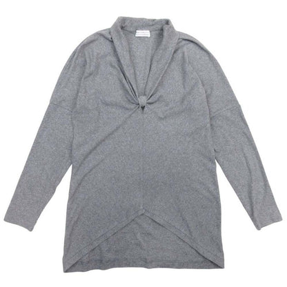 Brunello Cucinelli Draped Neck Top Hem Line Long Sleeve Top Knit Pullover M