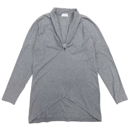 Brunello Cucinelli Draped Neck Top Hem Line Long Sleeve Top Knit Pullover M