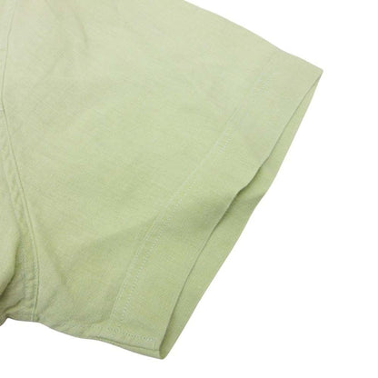 Hermes Linen 100% Shirt Top Short Sleeve Relaxed Fit 43 17 Yellow Green — view 4