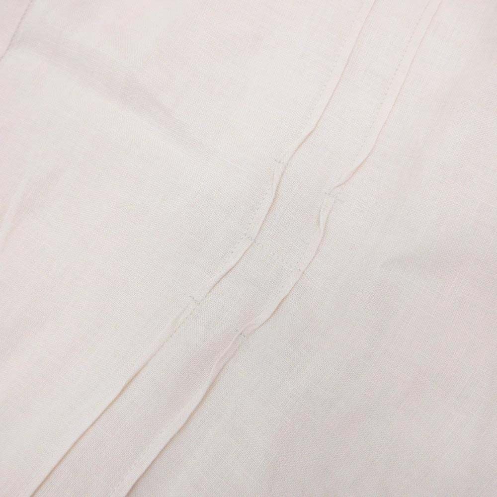 Hermes Linen 100% Series Button Shirt Top Long Sleeve Pintuck Stitch 41 Beige — view 5