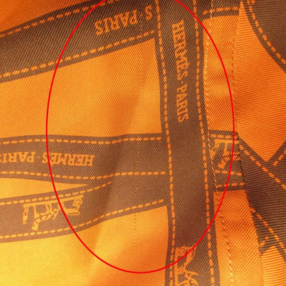Hermes Bolduc Silk Shirt Series Button Blouse Top Ribbon Pattern 40 Orange — view 7