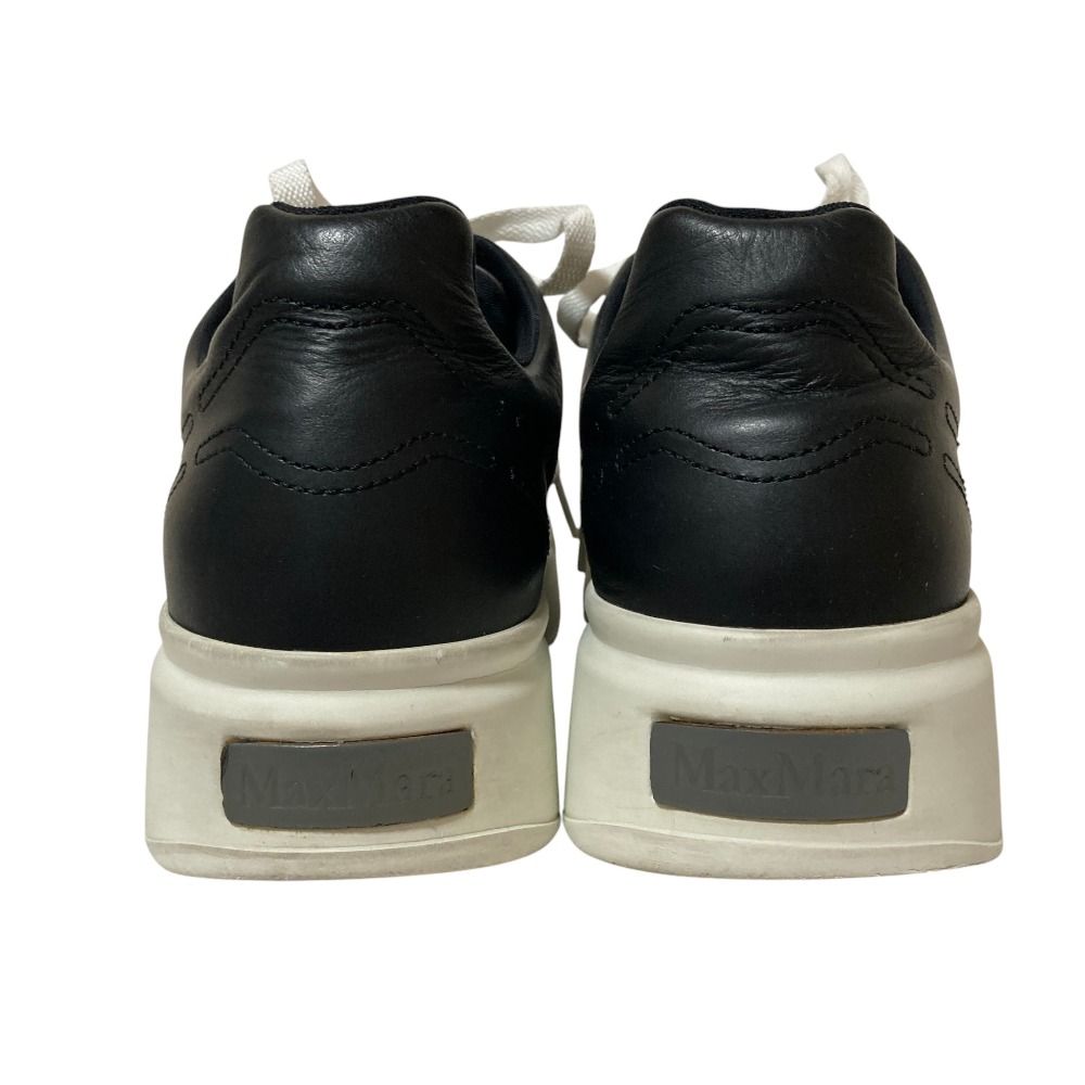 Max Mara Bimaxi Logo Leather Sneakers 36.5 Black — view 3