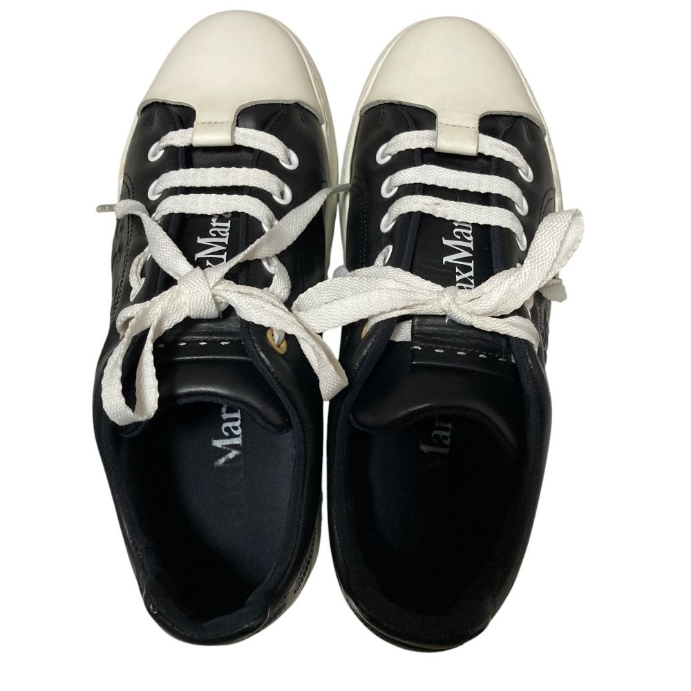 Max Mara Bimaxi Logo Leather Sneakers 36.5 Black — view 4