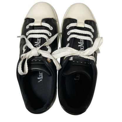 Max Mara Bimaxi Logo Leather Sneakers 36.5 Black — view 4