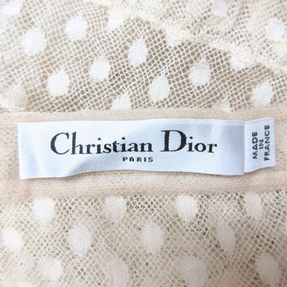 Dior Lace Frill Sheer Long Skirt Beige Ivory — view 5