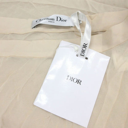 Dior Lace Frill Sheer Long Skirt Beige Ivory — view 9