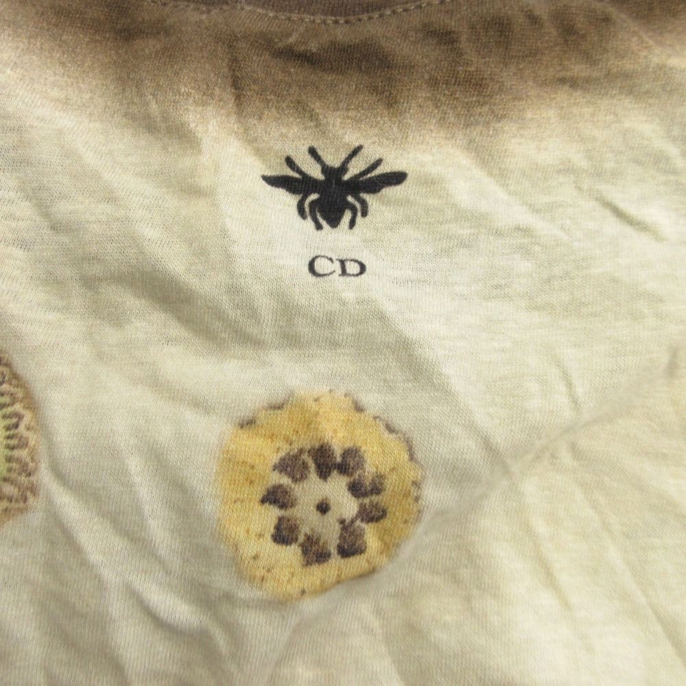 Dior Cotton Linen Botanical T-Shirt Sheer Paisley XS Beige — view 5