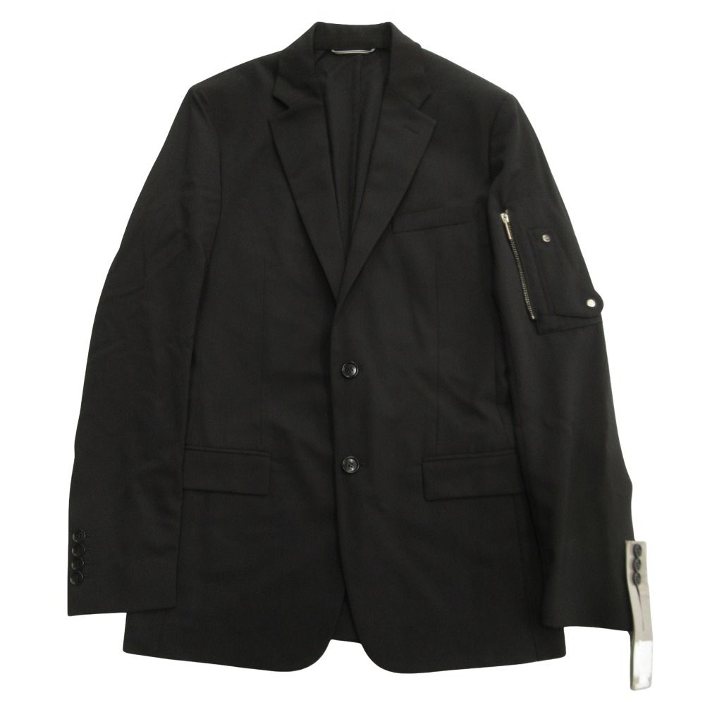 Dior Saddle Pocket Tailored Jacket Blue Wool Blend 44 Black