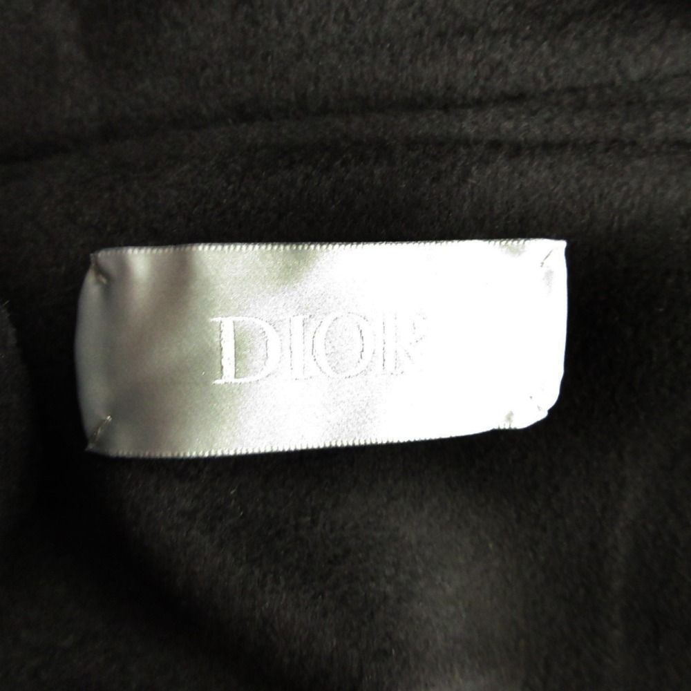 Dior Cashmere Melton Tailored Jacket Black Leather 46 — view 6