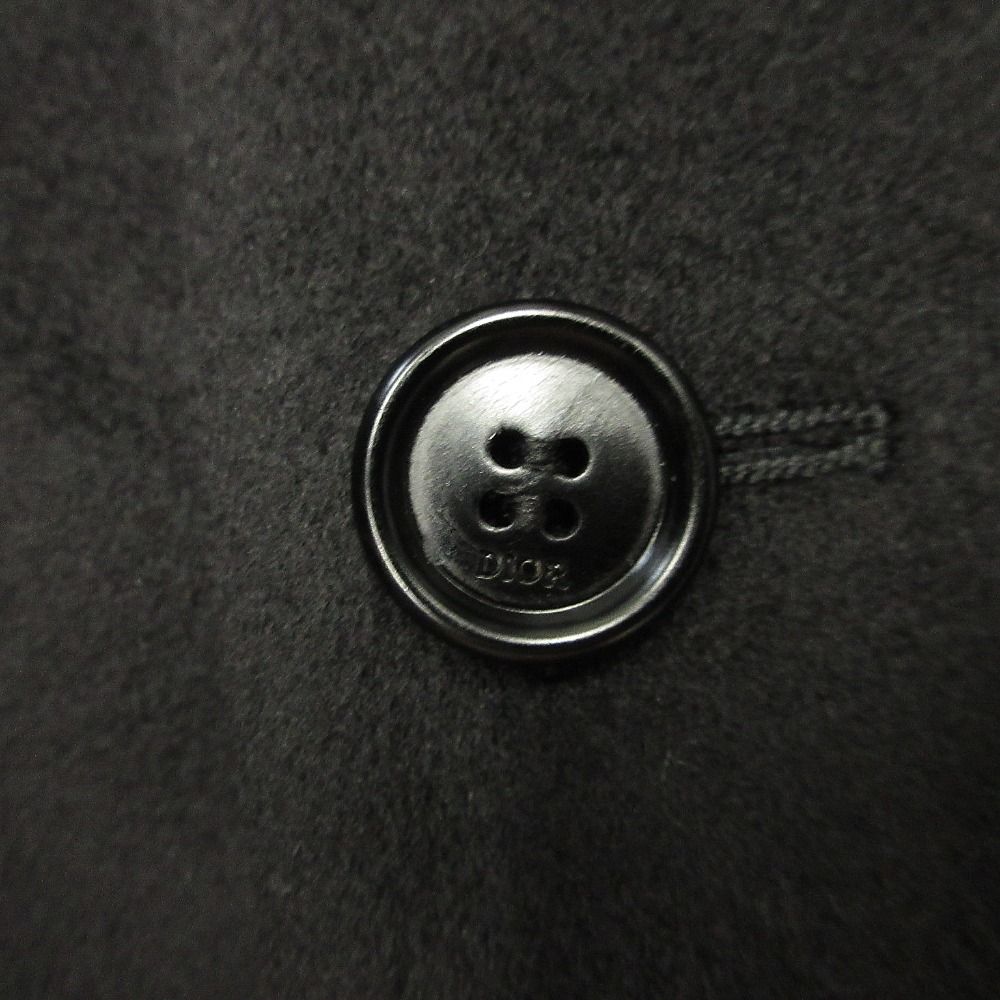 Dior Cashmere Melton Tailored Jacket Black Leather 46 — view 5
