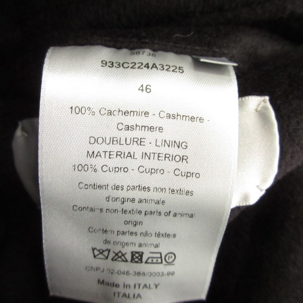 Dior Cashmere Melton Tailored Jacket Black Leather 46 — view 7