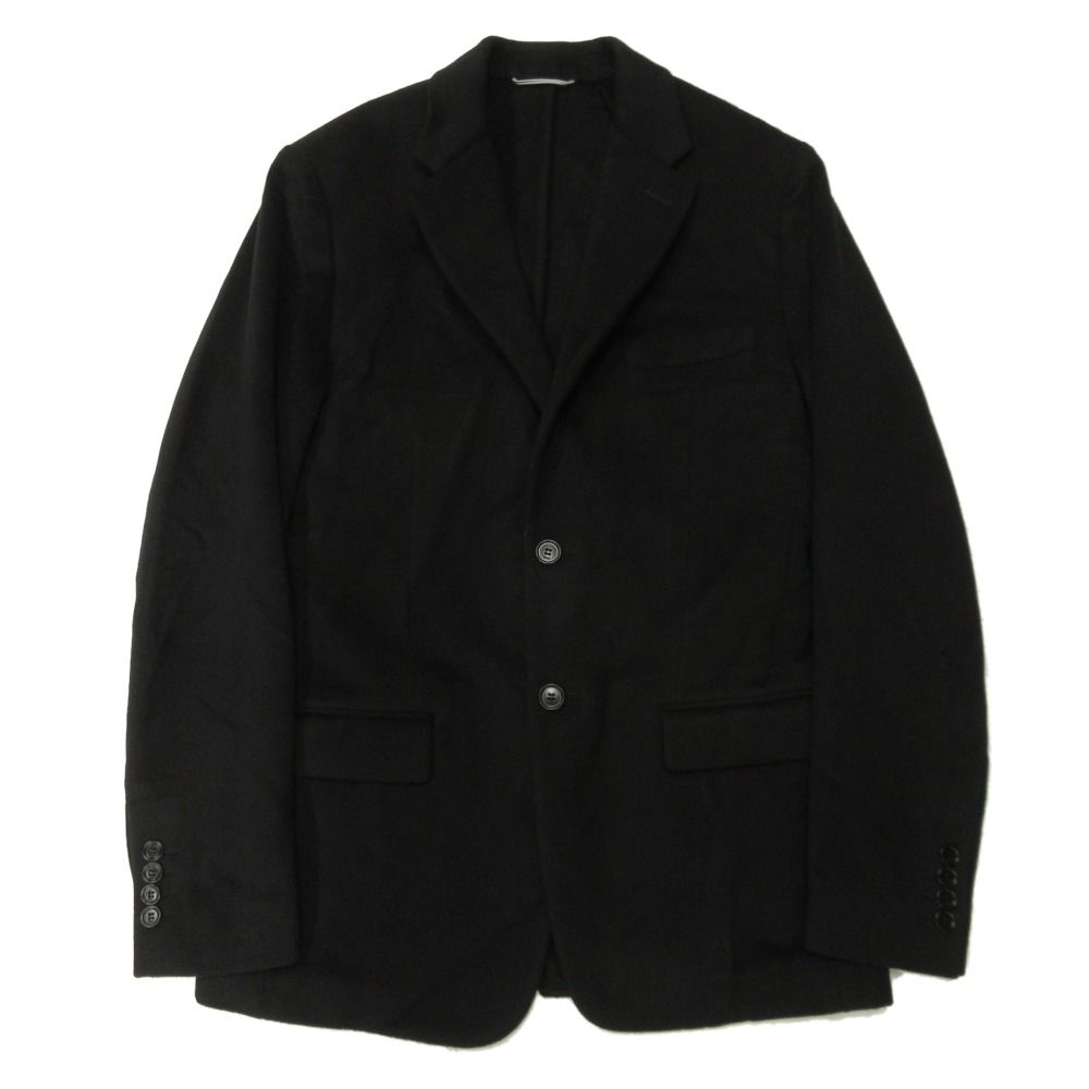 Dior Cashmere Melton Tailored Jacket Black Leather 46