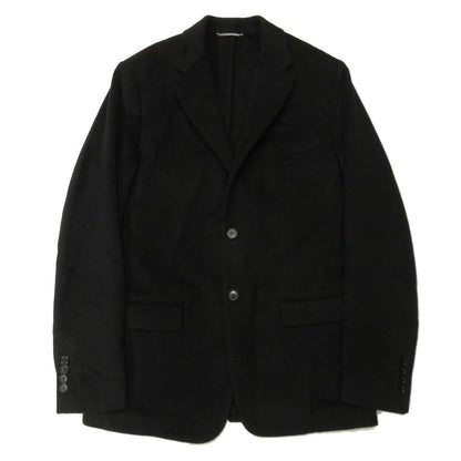 Dior Cashmere Melton Tailored Jacket Black Leather 46