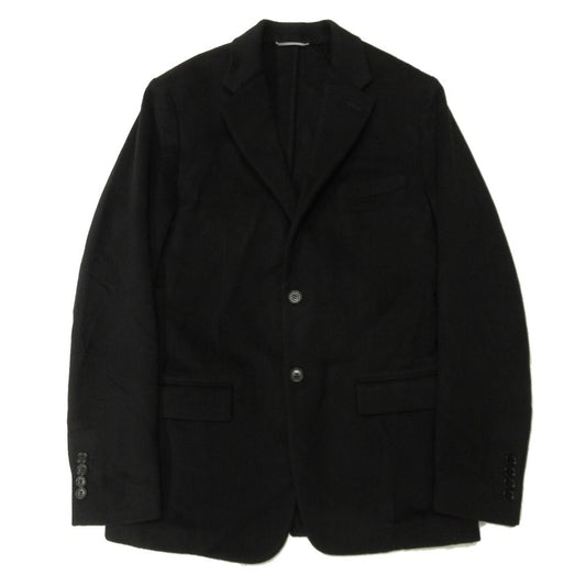 Dior Cashmere Melton Tailored Jacket Black Leather 46
