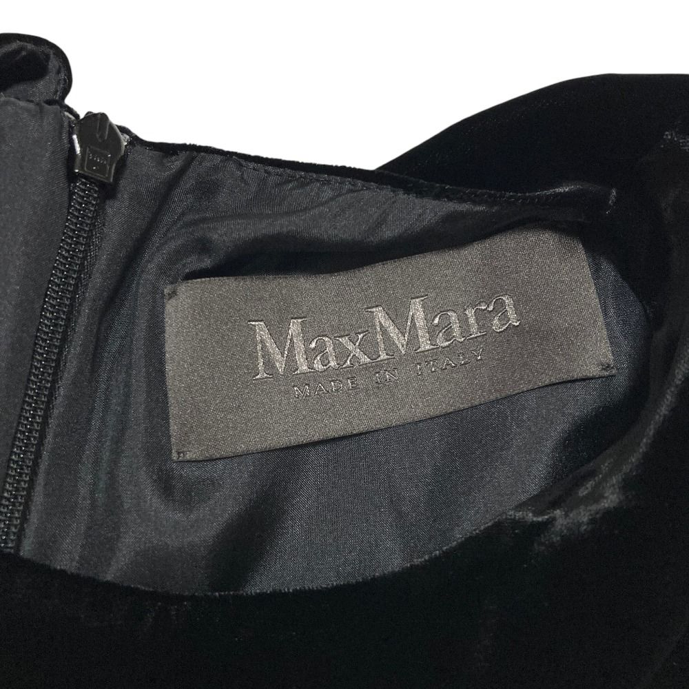 Max Mara Pianoforte Velour Contrast Dress 38 Black — view 5