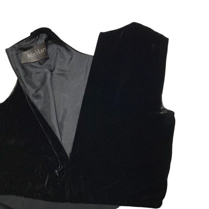 Max Mara Pianoforte Velour Contrast Dress 38 Black — view 3