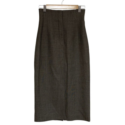 Fendi Wool Check Pencil Skirt 38 Brown
