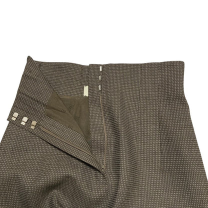 Fendi Wool Check Pencil Skirt 38 Brown — view 3