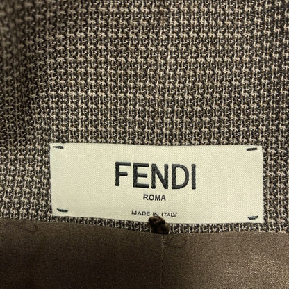 Fendi Wool Check Pencil Skirt 38 Brown — view 5