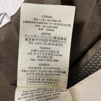 Fendi Wool Check Pencil Skirt 38 Brown — view 7