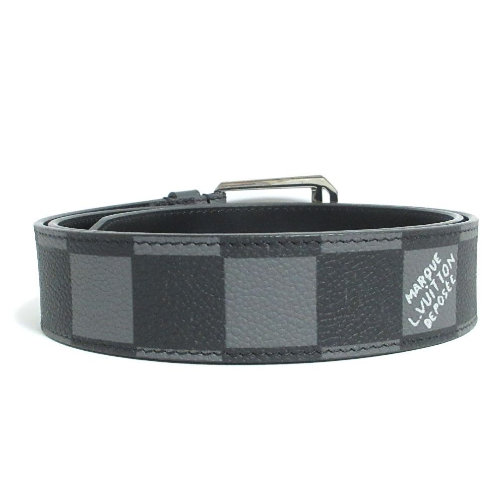 Louis Vuitton Ceinture Architect Damier Graphite Archives Belt 90 36 Black Gray — view 3