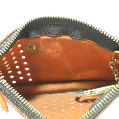 Louis Vuitton Pochette Cles Monogram Perfo Coin Key Case Brown Orange Key Holder — view 5