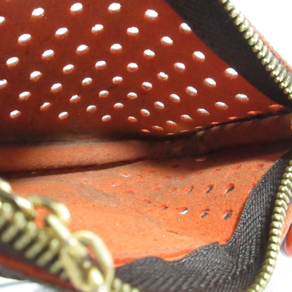 Louis Vuitton Pochette Cles Monogram Perfo Coin Key Case Brown Orange Key Holder — view 9