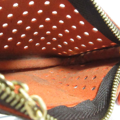 Louis Vuitton Pochette Cles Monogram Perfo Coin Key Case Brown Orange Key Holder — view 9