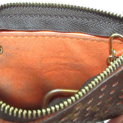 Louis Vuitton Pochette Cles Monogram Perfo Coin Key Case Brown Orange Key Holder — view 7