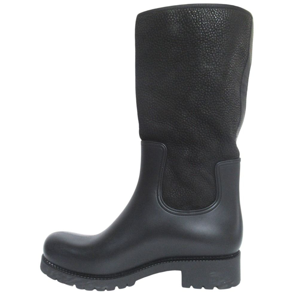 Louis Vuitton Damier Graphite Ha Flava Leather Engineer Boots Rain 7 Black — view 5
