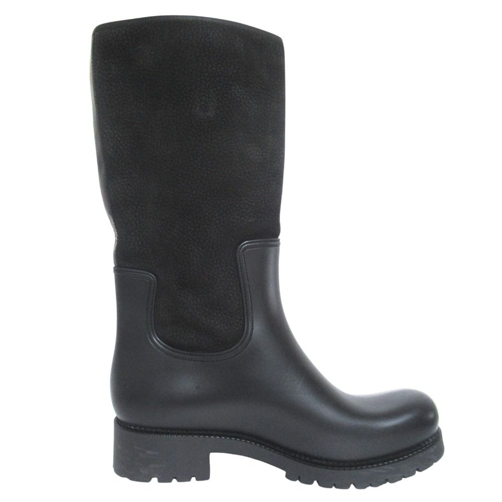Louis Vuitton Damier Graphite Ha Flava Leather Engineer Boots Rain 7 Black — view 3
