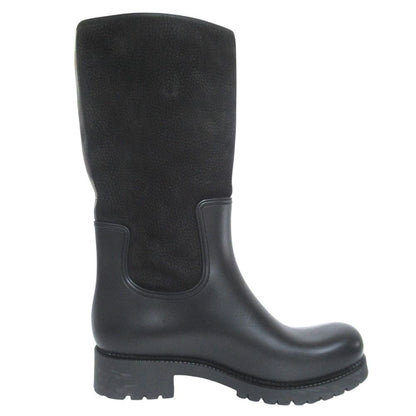 Louis Vuitton Damier Graphite Ha Flava Leather Engineer Boots Rain 7 Black — view 3