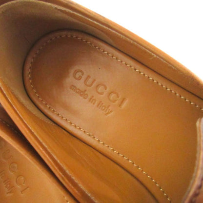 Gucci Jordan Horsebit Leather Loafers 7.5 Camel Brown Gold — view 8