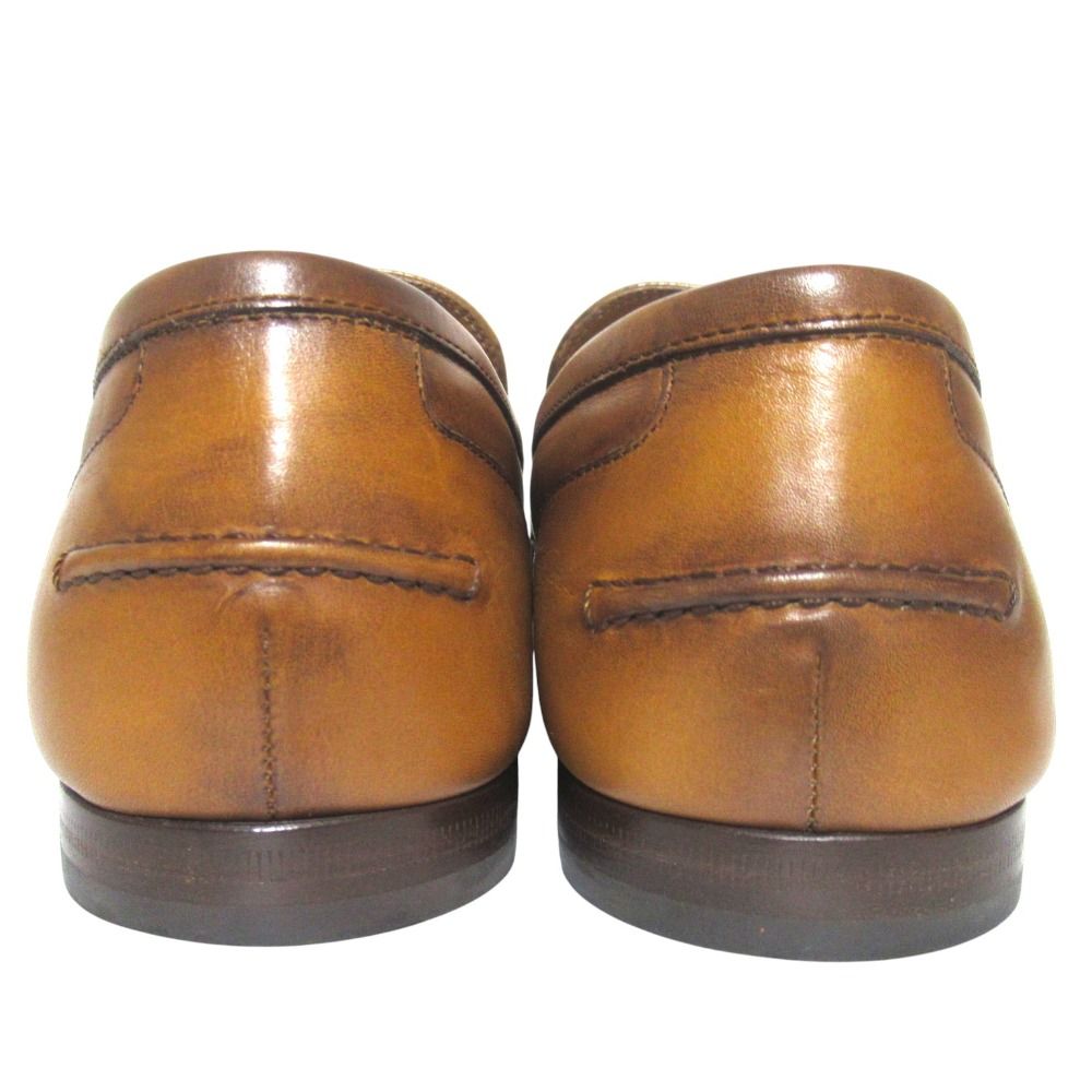 Gucci Jordan Horsebit Leather Loafers 7.5 Camel Brown Gold — view 3