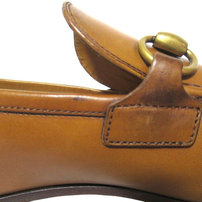 Gucci Jordan Horsebit Leather Loafers 7.5 Camel Brown Gold — view 7