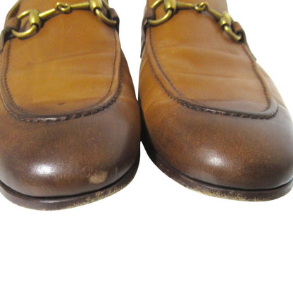 Gucci Jordan Horsebit Leather Loafers 7.5 Camel Brown Gold — view 5
