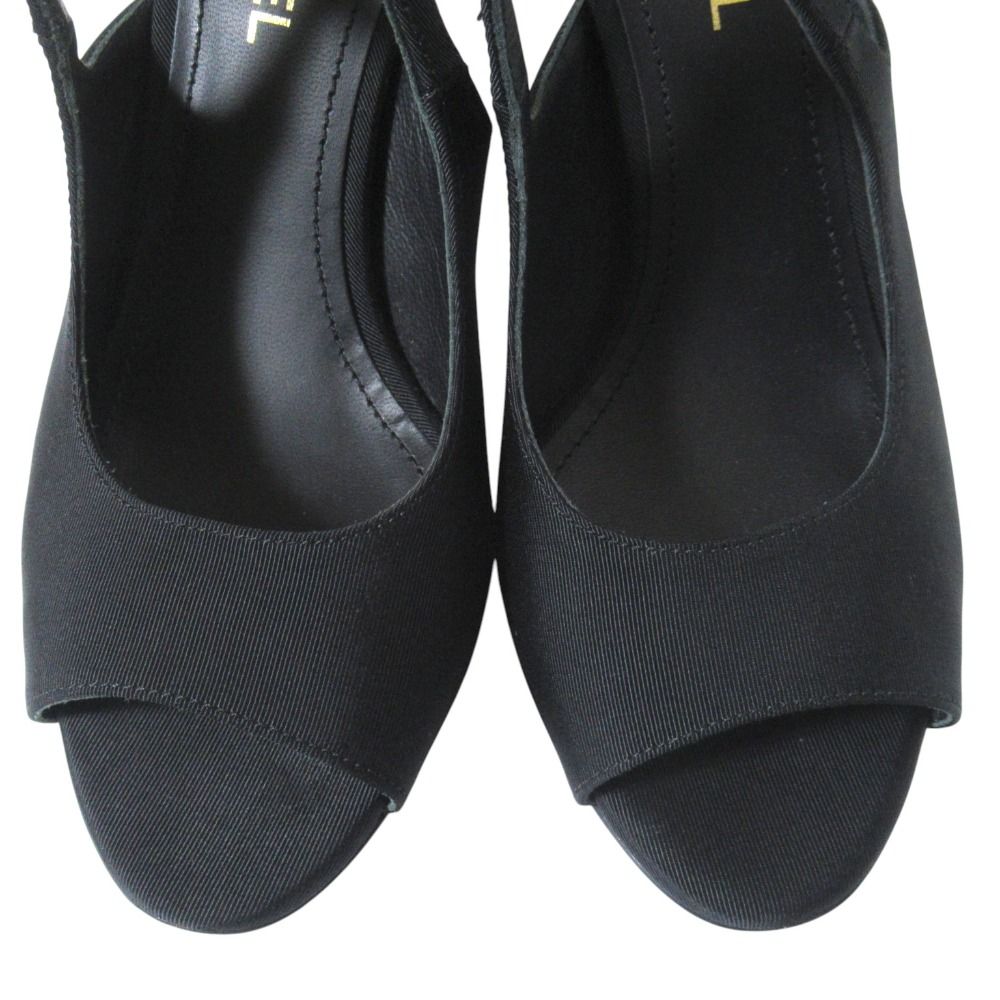 Chanel CC Logo Ankle Strap High Sandals 35c Black — view 5