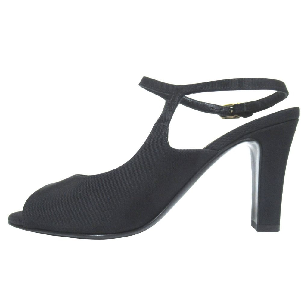 Chanel CC Logo Ankle Strap High Sandals 35c Black — view 3