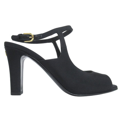 Chanel CC Logo Ankle Strap High Sandals 35c Black — view 2